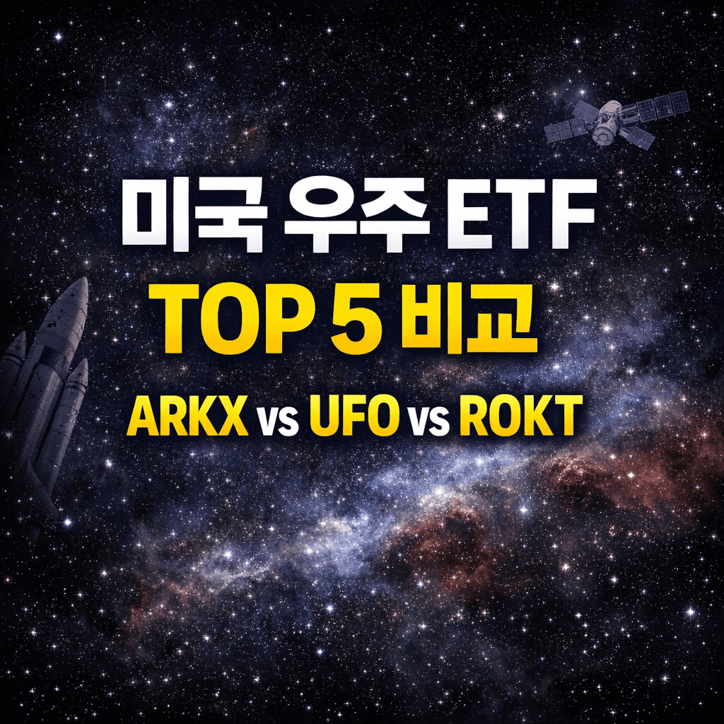 미국 우주 ETF TOP 5 비교 – ARKX vs UFO vs ROKT